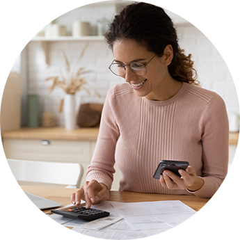 Woman paying tax online