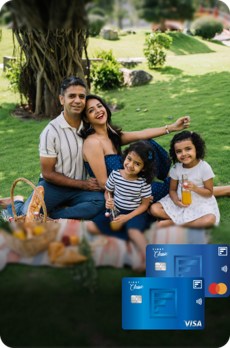 FIRST Classic Credit Card - Family enjoying their picnic - IDFC FIRST Bank