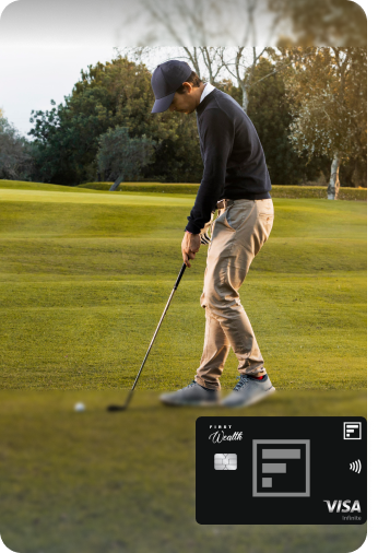 FIRST Wealth Credit Card - Man Playing Golf - IDFC FIRST Bank