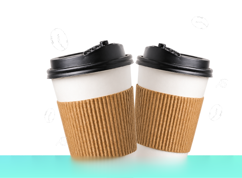 Two takeaway coffee cups